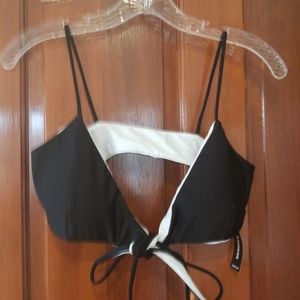 Express tie front reversible bikini top